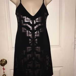 Express Black Strappy Deco Sequin Slip Dress XS